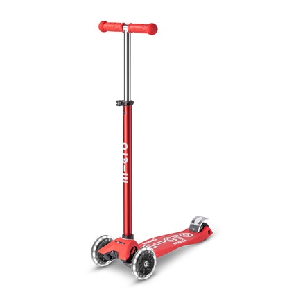 Patinete Maxi  Deluxe LED Rojo