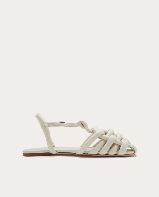Sandalias planas de piel