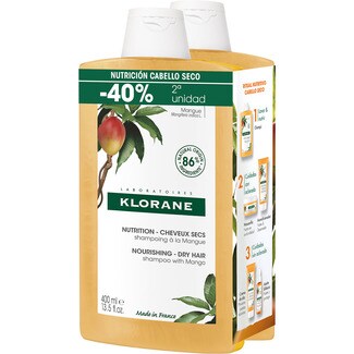 KLORANE Nährshampoo mit Mango für trockenes Haar 400+400 ml