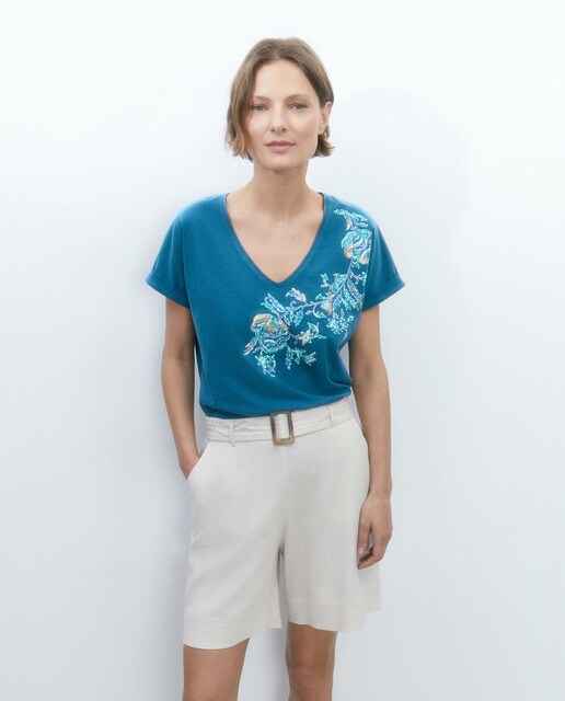 T-shirt femme à manches courtes