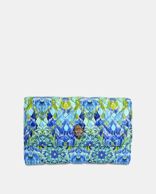 Two-tone blue and green floral print leather wallet - Matthew Williamson for Kurt Geiger