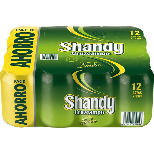 precios Shandy Cruzcampo Cerveza Rubia Sin Alcohol Sabor Limón Pack 12 Latas 33 Cl en Hipercor