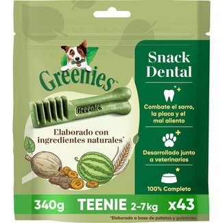 GREENIES snacks dentales para perros entre 2-7 kg envase 43 unidades