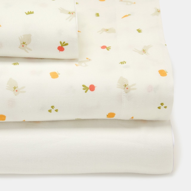 Juego Sábanas 3 piezas Cotton Juice Baby Home Happy Farm Muselina doble capa