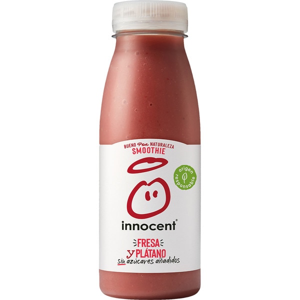 Smoothie aus Erdbeeren und Banane Flasche 250 ml ohne Zuckerzusatz