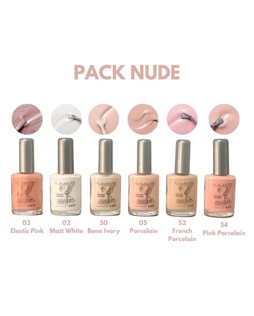 Pack nude 6 esmaltes secado rápido