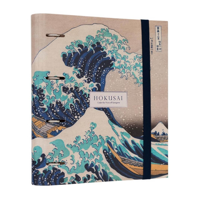 Carpeta 4 anillas Hokusai Kokonote azul y gris.