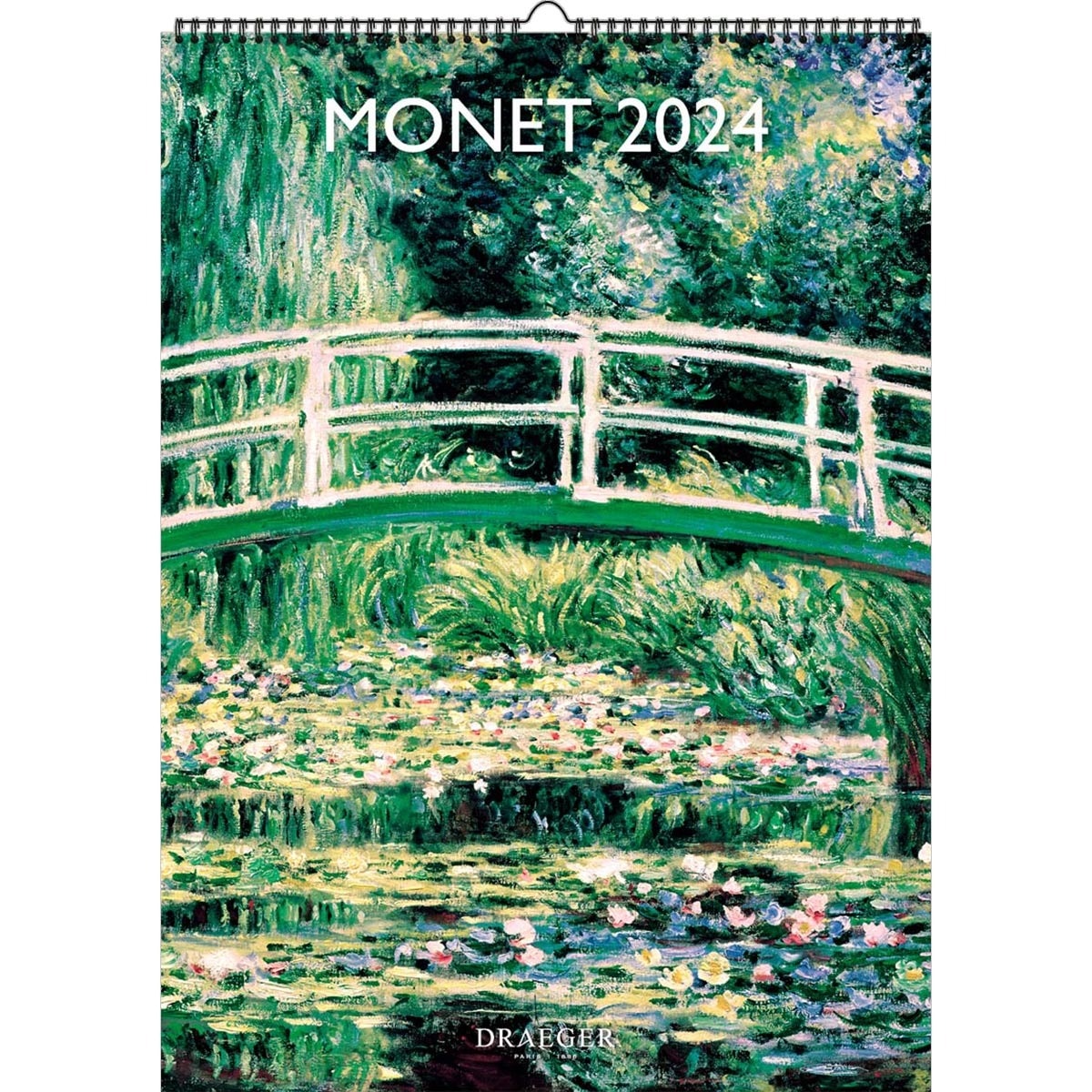 Draeger - Calendario decoración 2024 12 meses por página con motivos de Monet Draeger.