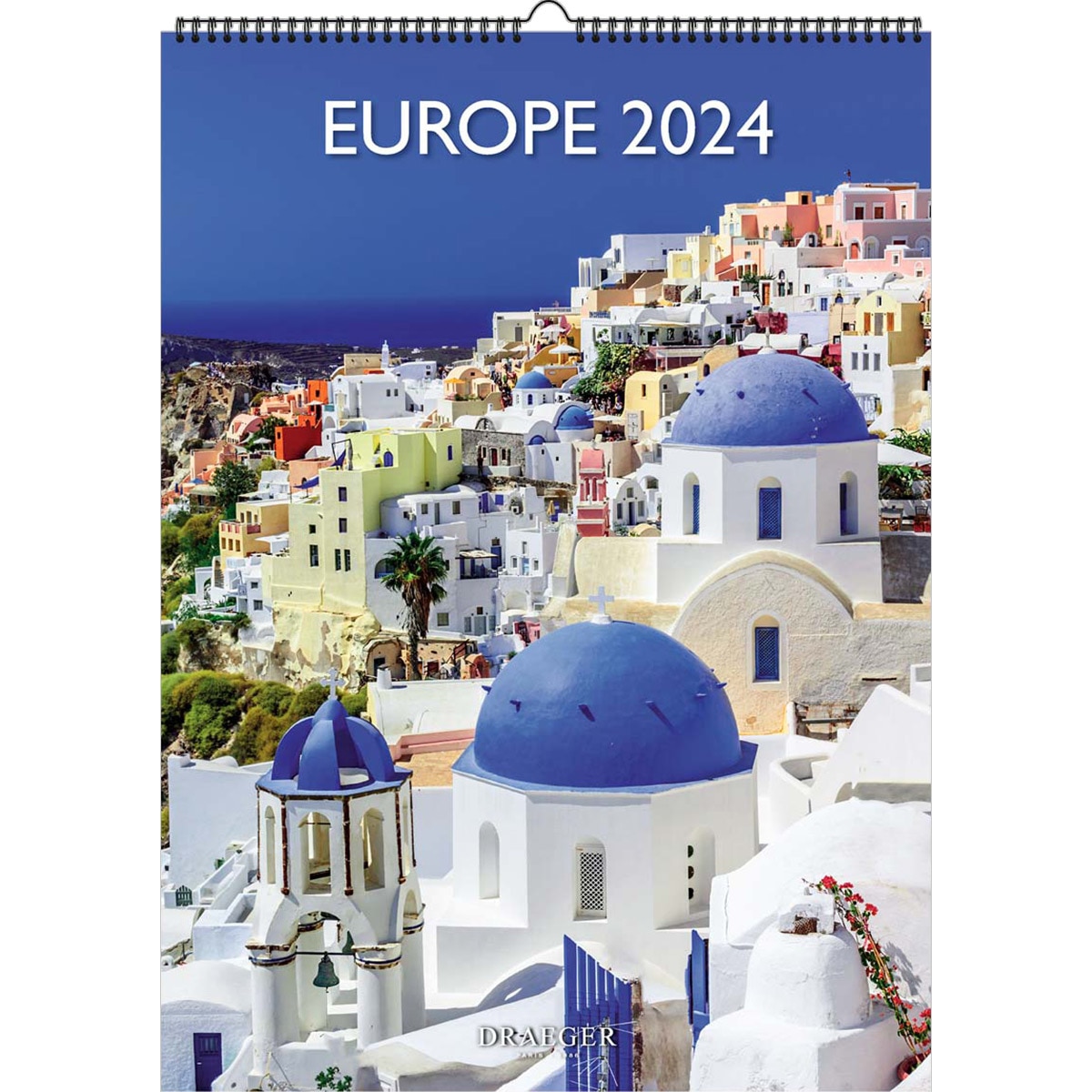 Draeger - Calendario decoración 2024 12 meses por página con motivos de Europa Draeger.