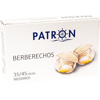 PATRON Grand selection giant cockles in brine 35-45 cockles tin 63 drained weight g