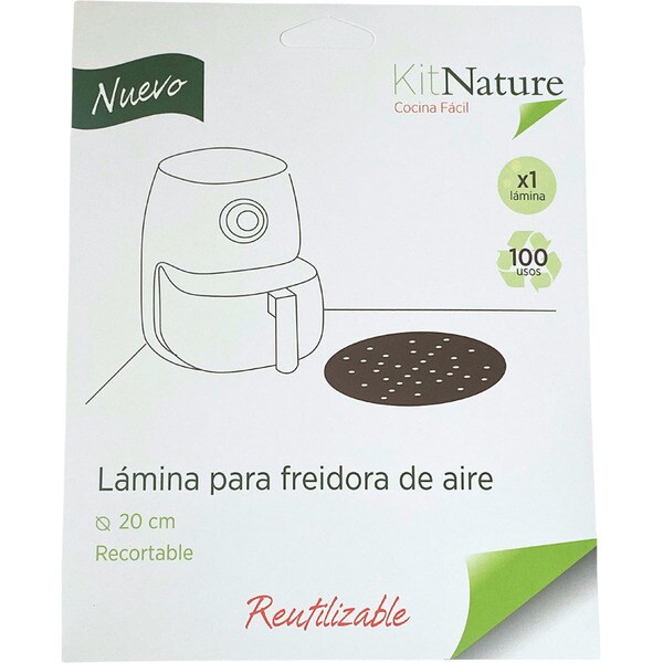 KIT NATURE lámina para freidora de aire recortable 20 cm paquete 1 unidad