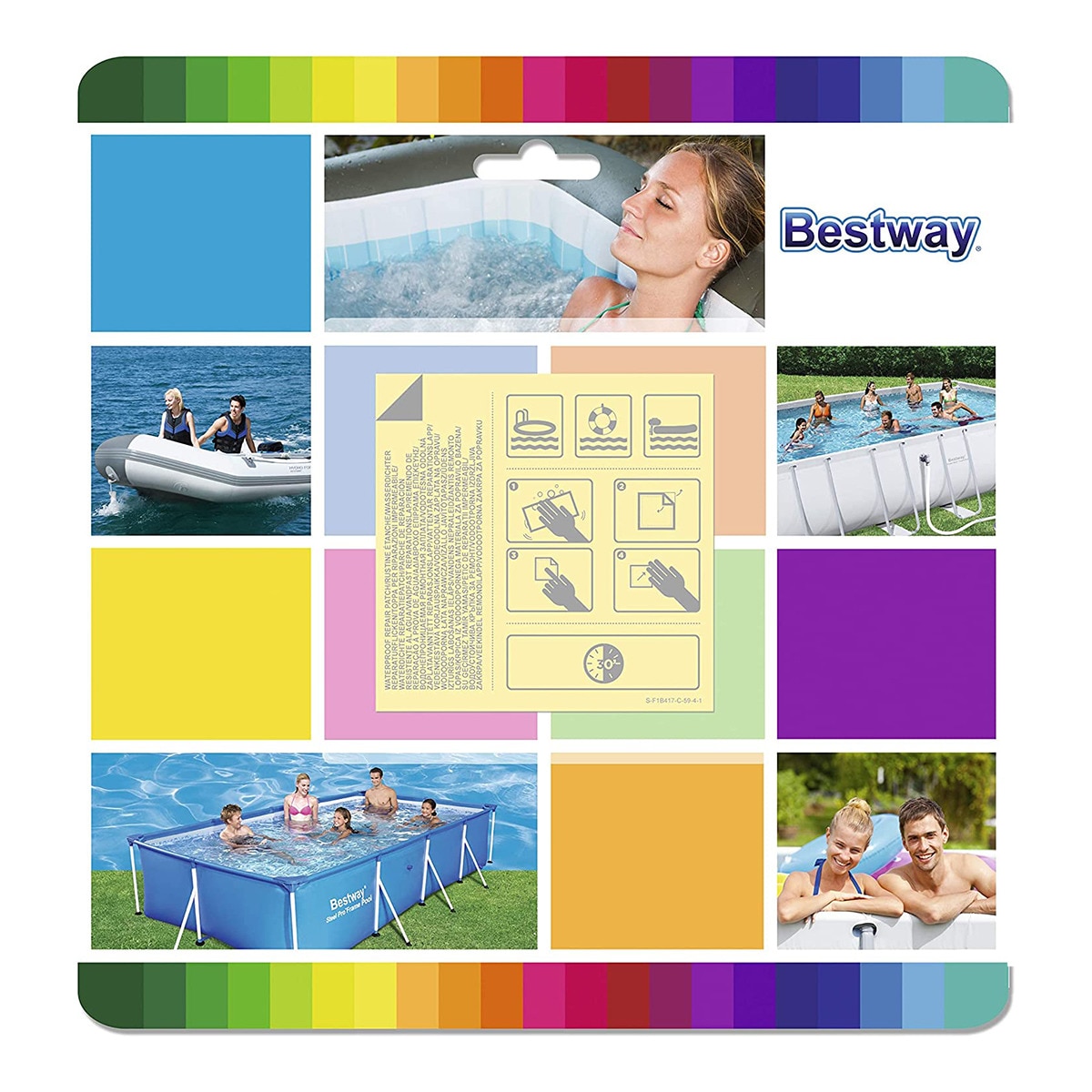 Bestway - Set Parches Resistentes al agua para Reparación Piscinas 10 Uds.