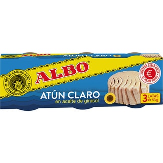 ALBO atún claro en aceite de girasol pack 3 lata 48 g neto escurrido