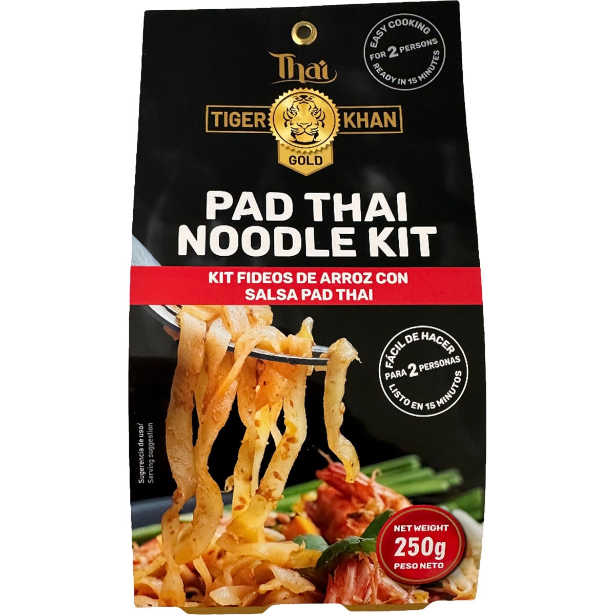 Kit fideos de arroz con salsa pad thai envase 250 g · TIGER KHAN