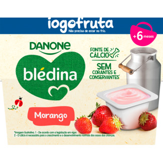 Blédina Iogofruta de Morango + 6 Meses Pack 4 unidades embalagem 95 g