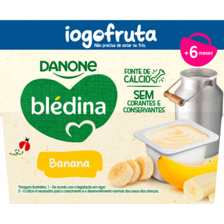 Blédina IogoFruta de Banana + 6 Meses Pack 4 unidades embalagem 95 g