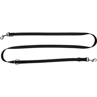 FRED&RITA Hundeleine aus Nylon schwarz Multiposition 2x200 cm 1 Einheiten