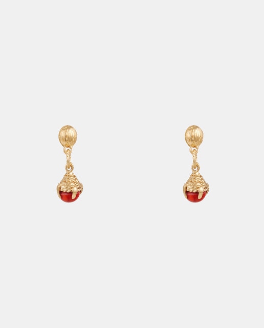 GAS Bijoux - Pendientes studs Lucce con piedras y bañado en oro.