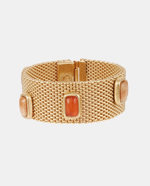 Pulsera Totem con piedras y bañada en oro