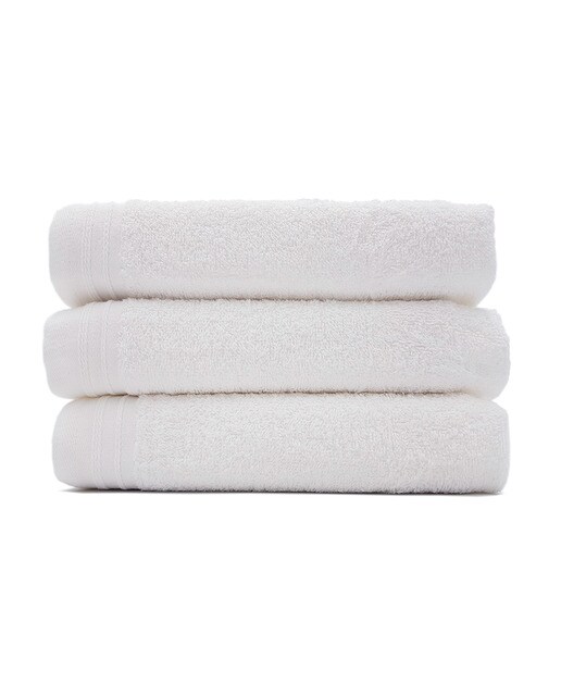 Pack 3 toallas lavabo lisas color blanco 420 gr