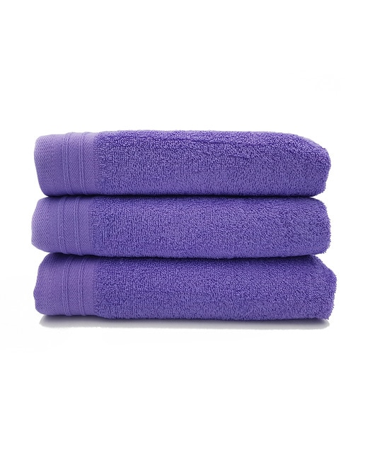 Pack 3 toallas lavabo lisas color morado 420 gr