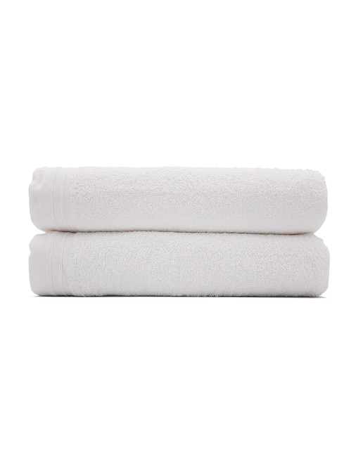 Pack 2 toallas ducha lisas color blanco 420 gr