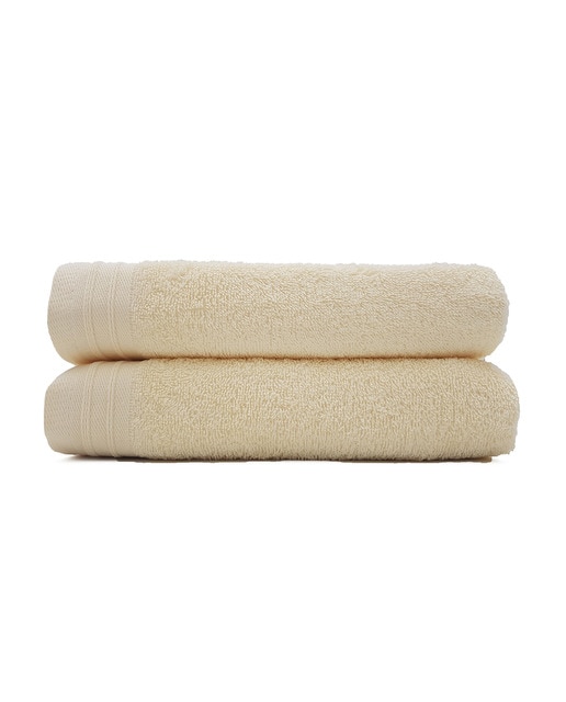 Pack 2 toallas ducha lisas color crema 420 gr