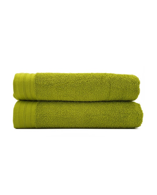 Pack 2 toallas ducha lisas color pistacho 420 gr