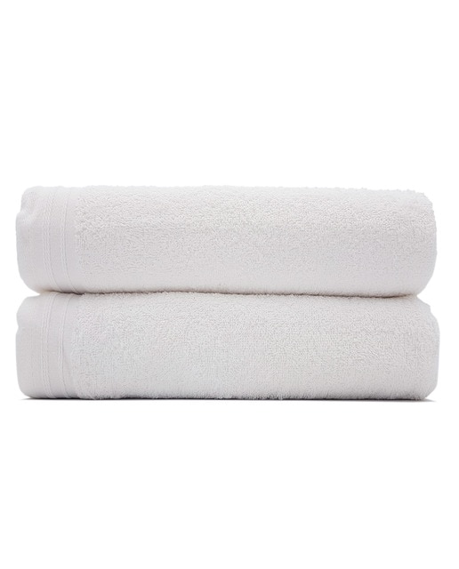 Pack 2 toallas sábana lisas color blanco 420 gr