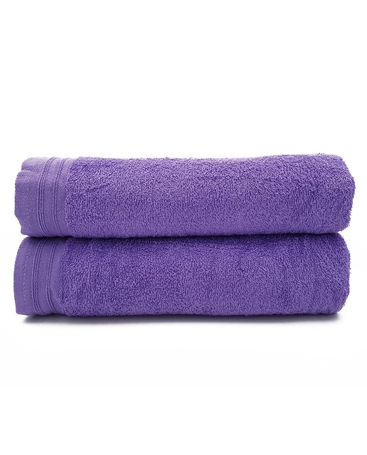 Pack 2 toallas sábana lisas color morado 420 gr