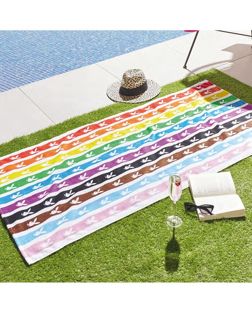 Toalla playa licencia play boy rainbow bunny