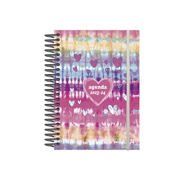 Agenda escolar 2023-2024 1 día por página A6 Tie Dye Senfort.