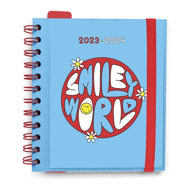 Agenda escolar 2023/2024 día página M 11 meses Smiley Erik azul multilingüe..