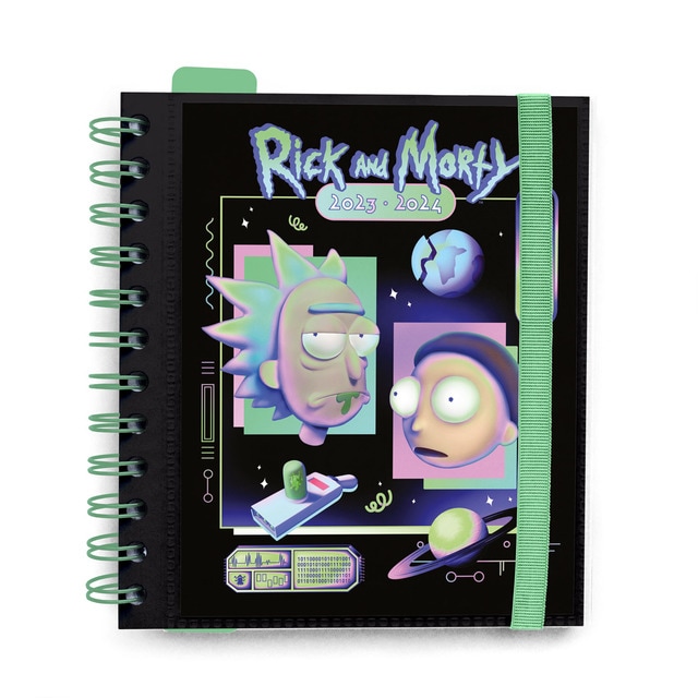 Agenda escolar 2023/2024 día página M 11 meses Rick & Morty Erik negro multilingüe..