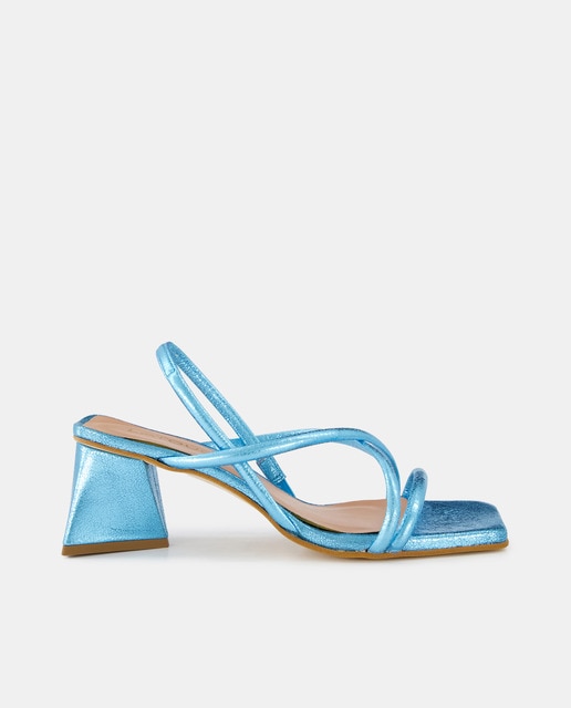 Women's leather high-heel sandals with thin straps and block heel · Women's fashion · El Corte ...