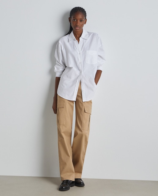 Camisa oversize lisa mujer