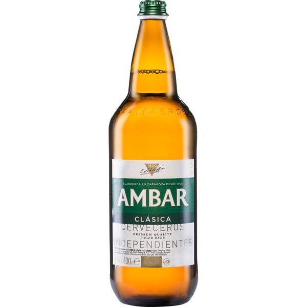 precios Ambar Cerveza Rubia Tipo Lager Clásica Botella 1 L en Hipercor