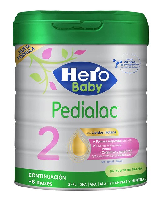 Leche infantil de continuación Pedialac 2 800 g Hero Baby