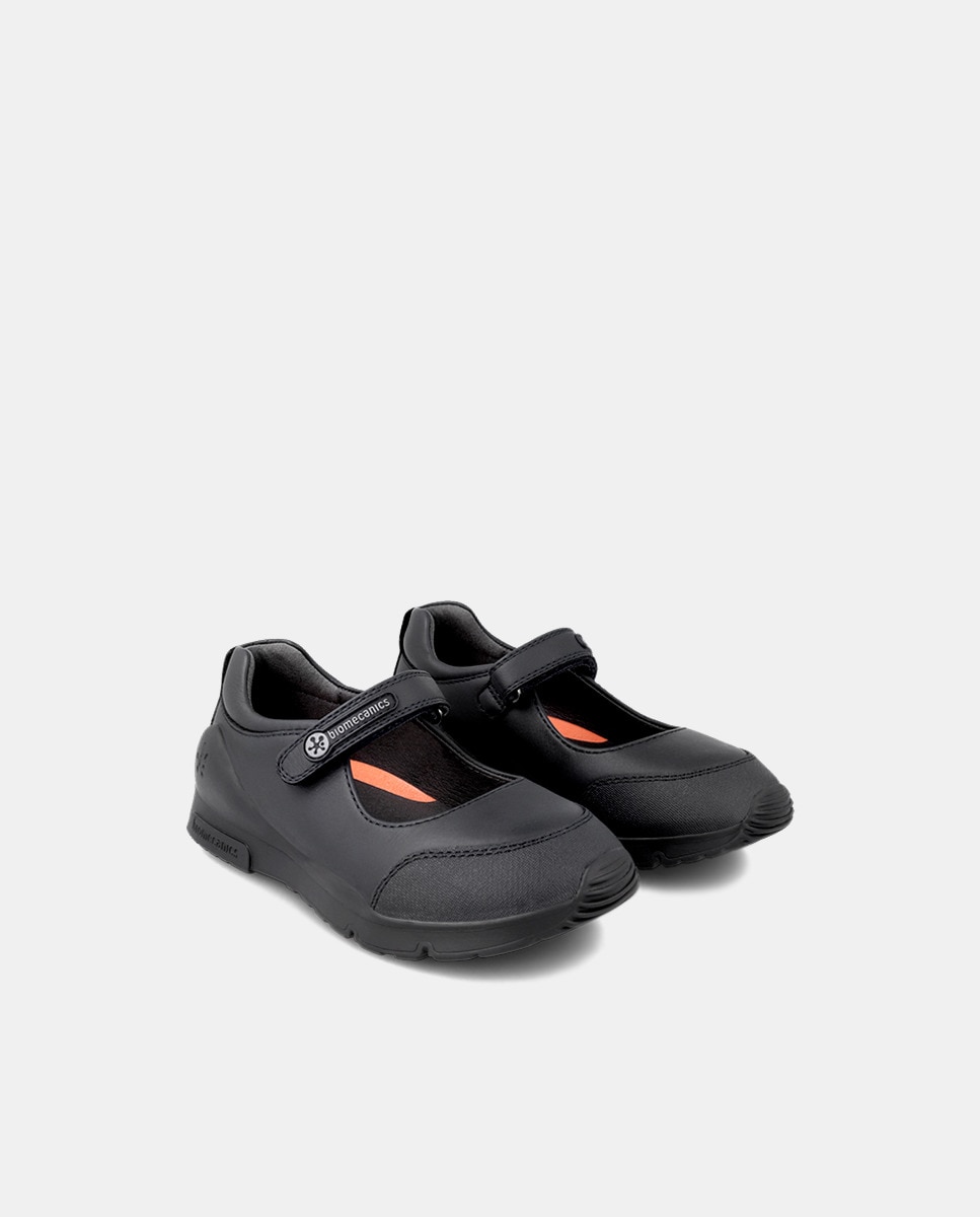 Sapatos de Presilha com Biqueira Reforçada, Fecho Aderente e em Pele Biomecanics Preto-2