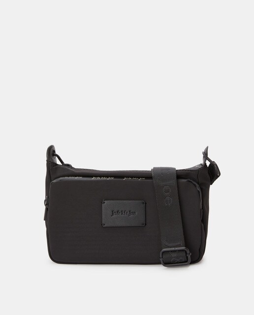 Small black crossbody bag with front pocket · Women's fashion · El