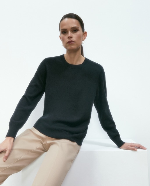 Woman El Corte Inglés - Jersey 100% Cashmere de mujer cuello redondo.