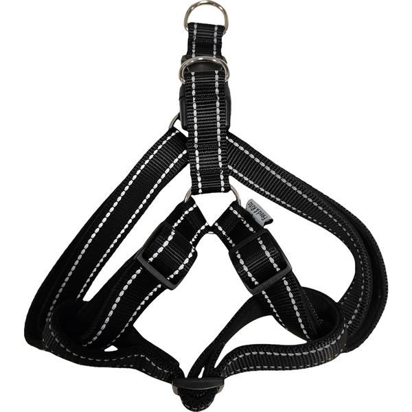 Black reflective dog harness 2.5x55-75 cm 1 each