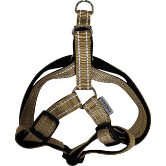 FRED&RITA reflektierendes Hundegeschirr in Champagner 2,5x55-75 cm 1 Einheit