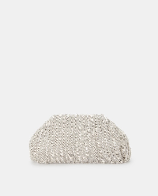 Bolso de fiesta en color plata con imán