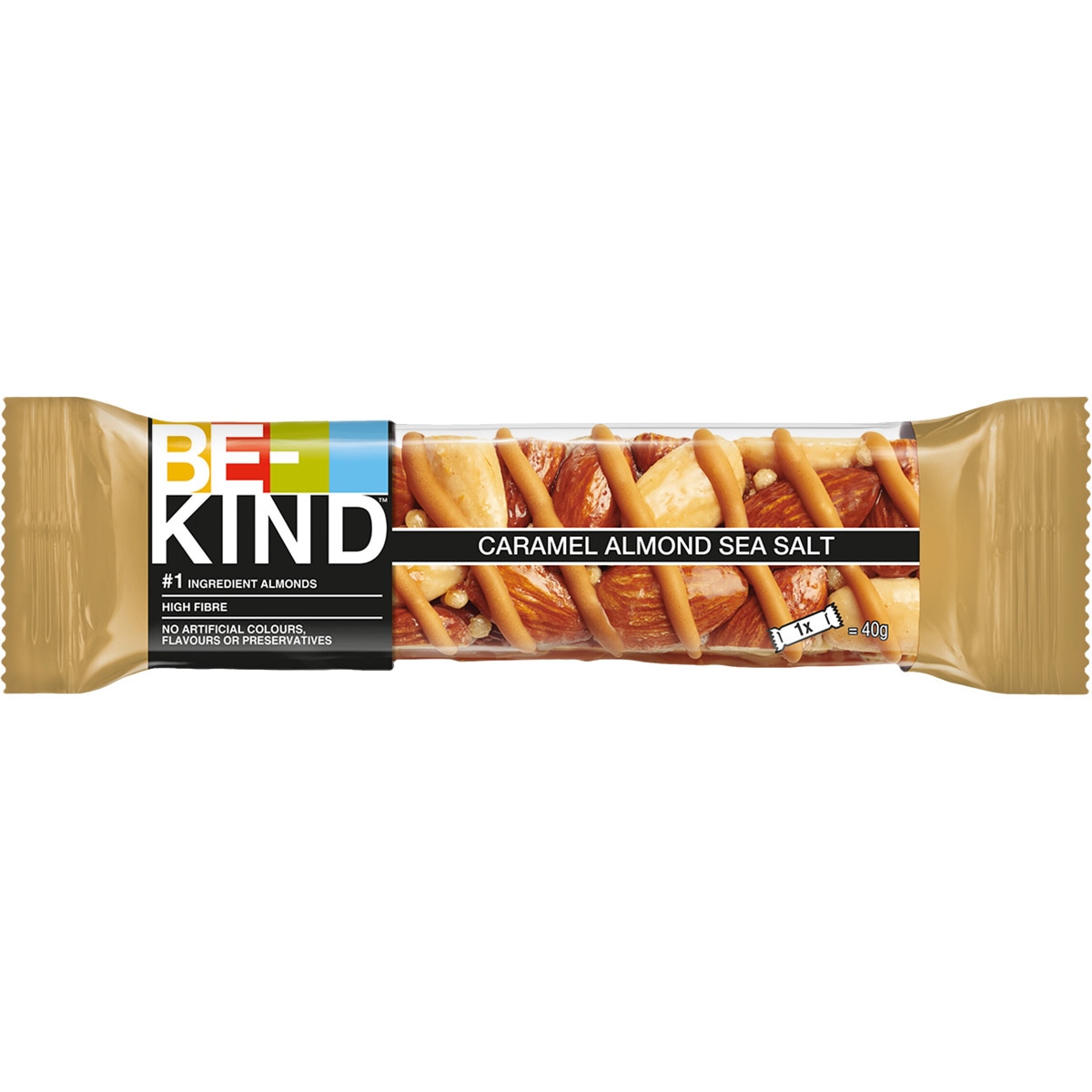 barrita de almendras, caramelo y sal marina sin gluten