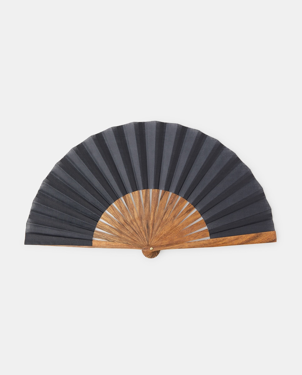 Folgado Romeu - Abanico mini en negro con varillas rectas.