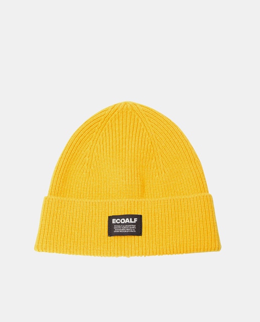 Gorro de lana reciclada color amarillo