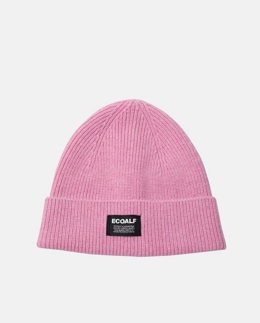 Gorro de lana reciclada color rosa