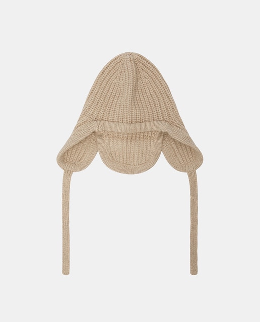 Gorro de lana reciclada color beige