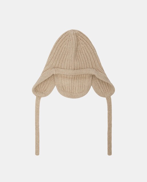 Gorro de lana reciclada color beige